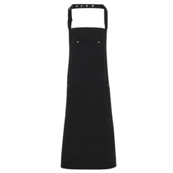 Premier Unisex Chino Cotton Bib Apron - One Size, Black