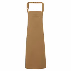 Premier Unisex Chino Cotton Bib Apron - One Size, Khaki