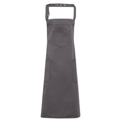 Premier Unisex Chino Cotton Bib Apron - One Size, Steel