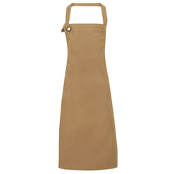 Premier Unisex Calibre Heavy Cotton Canvas Bib Apron - One Size, Khaki