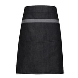 Premier Unisex Domain Contrast Denim Waist Apron - One Size, Black Denim