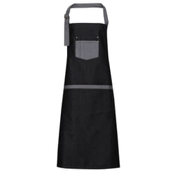 Premier Unisex Domain Contrast Denim Bib Apron - One Size, Black Denim