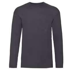Fruit Of The Loom Mens Valueweight Crew Neck Long Sleeve T-Shirt - 3XL, Dark Heather
