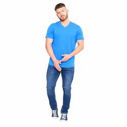 Duke Mens Signature-2 V-Neck T-Shirt - L, Blue