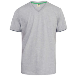 Duke Mens Signature-1 V-Neck T-Shirt - L, Grey Melange