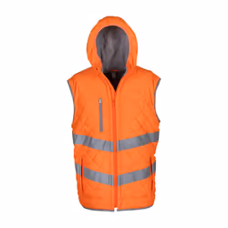 Yoko Unisex Adults Hi Vis Kensington Hooded Gilet - L, Orange