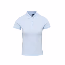 Premier Womens/Ladies Coolchecker Plus Piqu Polo With CoolPlus - XS, Light Blue