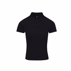 Premier Womens/Ladies Coolchecker Plus Piqu Polo With CoolPlus - 2XL, Black