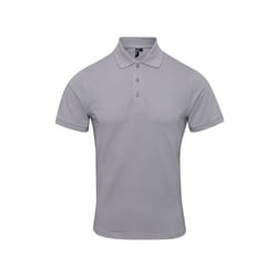 Premier Mens Coolchecker Plus Pique Polo With CoolPlus - 3XL, Silver