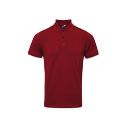 Premier Mens Coolchecker Plus Pique Polo With CoolPlus - L, Burgundy