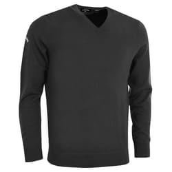 Callaway Mens Ribbed V Neck Merino Sweater - M, Black Onyx