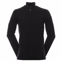 Callaway Mens Ribbed Zip Merino Sweater - S, Black Onyx