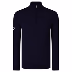 Callaway Mens Ribbed Zip Merino Sweater - M, Peacoat Navy