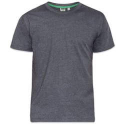 Duke Mens Flyers-2 Kingsize Crew Neck T-Shirt - 5XL, Charcoal Melange