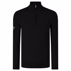 Callaway Mens Ribbed Zip Merino Sweater - 2XL, Black Onyx