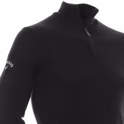 Callaway Mens Ribbed Zip Merino Sweater - 2XL, Black Onyx