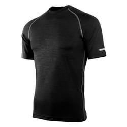 Rhino Mens Sports Base Layer Short Sleeve T-Shirt - XS, Black Heather