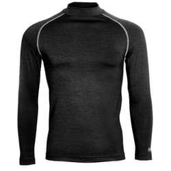 Rhino Mens Thermal Underwear Long Sleeve Base Layer Vest Top - XS, Black Heather