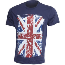 Mens Union Jack GB Print 100% Cotton Short Sleeve Casual T-Shirt/Top - XXXL - 54inch - 56inch, Navy