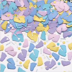 Amscan Pitter Patter Feet Embossed Metallic Confetti