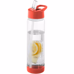 Bullet Tutti Frutti Bottle With Infuser - 25.9 x 7.1 cm, Transparent/Red