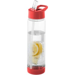 Bullet Tutti Frutti Bottle With Infuser - 25.9 x 7.1 cm, Transparent/Red