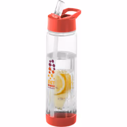 Bullet Tutti Frutti Bottle With Infuser - 25.9 x 7.1 cm, Transparent/Red