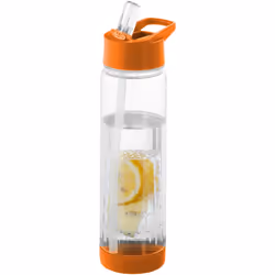 Bullet Tutti Frutti Bottle With Infuser - 25.9 x 7.1 cm, Transparent/Orange
