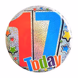Kaleidoscope Jumbo Birthday Badge 17 Today