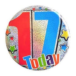 Kaleidoscope Jumbo Birthday Badge 17 Today