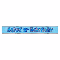 Unique Party Childrens Happy Birthday Glitz Foil Banner - 7th, Blue