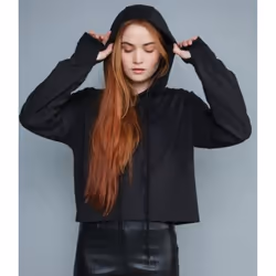 Mantis Womens/Ladies Cropped Hoodie - L, Black