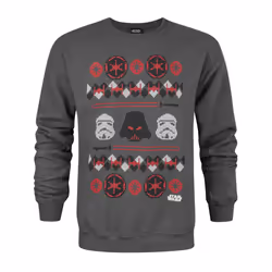 Star Wars Mens Darth Vader Fair Isle Christmas Sweater - M, Charcoal
