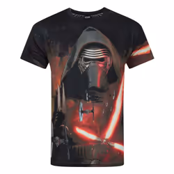 Star Wars Mens Force Awakens Kylo Ren Lightsabre Sublimation T-Shirt - M, Black