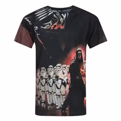 Star Wars Mens Force Awakens Kylo Ren Sublimation T-Shirt - L, Black