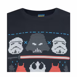 Star Wars Mens Dark Side Fair Isle Christmas Sweater - S, Blue