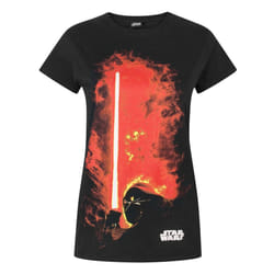 Star Wars Womens/Ladies Darth Vader Lightsaber T-Shirt - XL, Black