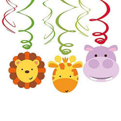 Amscan Jungle Friends Animals Swirls Hanging Decoration