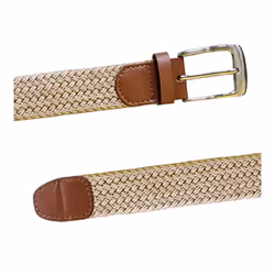 Duke Mens Frank King Size Stretch Braided Belt - 6XL, Stone