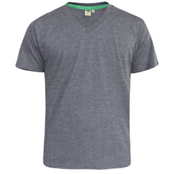 Duke Mens Signature 2 King Size Cotton V Neck T-Shirt - 2XL, Charcoal Melange