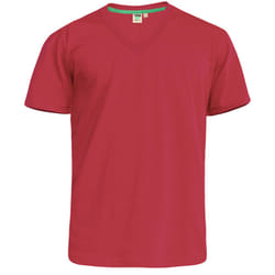 Duke Mens Signature 2 King Size Cotton V Neck T-Shirt - 2XL, Red