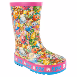 Shopkins Official Girls All Over Print Character Wellies - 8 UK Child, Multicoloured