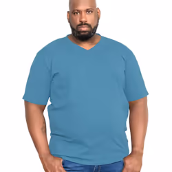 Duke Mens Signature 2 King Size Cotton V Neck T-Shirt - 2XL, Teal