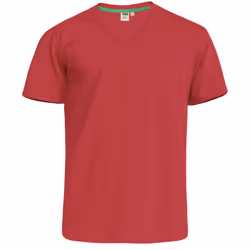 Duke Mens Signature 2 King Size Cotton V Neck T-Shirt - 4XL, Red