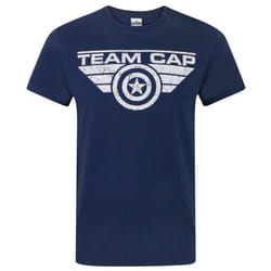 Marvel Official Mens Captain America Civil War Team Cap Distressed T-Shirt