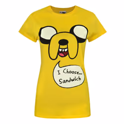 Adventure Time Womens/Ladies Jake I Choose Sandwich T-Shirt - XXL, Yellow