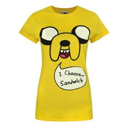 Adventure Time Womens/Ladies Jake I Choose Sandwich T-Shirt - XXL, Yellow