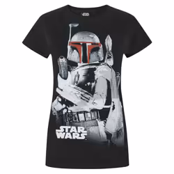 Star Wars Womens/Ladies Boba Fett Bounty Hunter T-Shirt - XL, Black