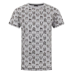 Star Wars Mens The Last Jedi All Over Print T-Shirt - L, Grey