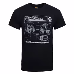 Star Wars Official Mens Haynes Darth Vader T-Shirt - S, Black